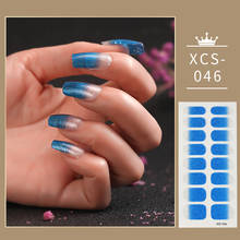 Sea Blue Shiny Twinkle Glitter Series Women Salon Decals Plain Stickers Nail Stickers Designer Full Cover Nail Stickers Nail Art 2024 - buy cheap