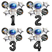 Outer space party on the moon astronaut rocket 32 inch number aluminum foil balloon galaxy theme party birthday party decoration 2024 - buy cheap