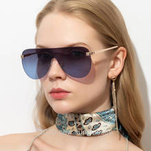 Солнцезащитные очки-авиаторы без оправы женские, модные маленькие брендовые дизайнерские цветные UV400 NX в стиле ретро, чёрные 2024 - купить недорого