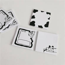 Korean Ins Cartoon Cow Stripes Memo Pad Black White Simple Style Kawaii Check List Students Message Paper Stationery 50 Sheets 2024 - buy cheap
