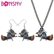 Bonsny Acrylic Halloween Broom Demon Witch Jewelry Set Necklace Earrings Decoration Accessory For Women Girl Teen Kid Charm Gift 2024 - buy cheap