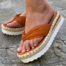 Sandálias de verão para mulheres, chinelo antiderrapante, plano, confortável, casual, plataforma de tecido, sandálias da moda de praia 2024 - compre barato