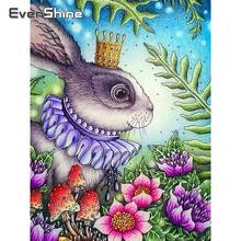 Evershine diy pintura diamante quadrado completo coelhos diamante bordado venda animais strass imagens diamante mosaico dos desenhos animados 2024 - compre barato