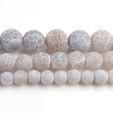 6/8/10mm Natural Frosted White Agates Weathered Stone Round Beads for Jewellery Making Diy Bracelet 15 inch 2024 - buy cheap