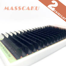 MASSCAKU-extensiones de pestañas, 16 filas, 2 cajas/lote, maquillaje Individual, visón Natural de alta calidad 2024 - compra barato