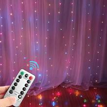 3*3m 300Leds Curtain String Light USB powered LED Remote control Waterfall lights Garland Party Xmas Window Decor Holiday Lights 2024 - buy cheap