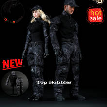 Conjunto de roupas de combate com camuflagem preta, escala 1/6, fgforma de cobra, uniforme de combate, adequado para figuras de ação de 12 '', boneco de brinquedo 2024 - compre barato