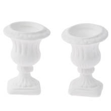 2pcs White Flower Pot Child Puzzle Doll House Miniature 1:12 Model Miniature Dollhouse Furniture DIY Garden Exterior Decoration 2024 - buy cheap