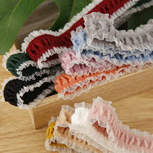 100Yards Ruffle Lace Voile Edges Ribbon 38mm 25mm 16mm DIY Baby Girl HeadBand Hair Clips Accessories Handmade Material Wholesale 2024 - buy cheap