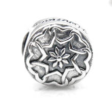Кулон овальной формы с цветком из стерлингового серебра 925 пробы, очаровательный европейский браслет Pandora, ожерелье, ювелирное изделие 2024 - купить недорого