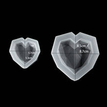 QIAOQIAO-Molde de corazón de diamante de silicona de resina, herramienta de fabricación de joyas, bricolaje 2024 - compra barato