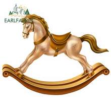 EARLFAMILY 13cm x 10.1cm for Rocking Horse Golden Marble on Wood Car Stickers and Decals Vinyl Car Sticker Suitable for VAN RV 2024 - buy cheap