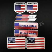 8x Metal USA American Flag Car Emblem Badge Motorcycle Fairing Decals Sticker 2024 - buy cheap