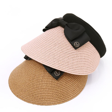 Летняя новая пустая Солнцезащитная шапка, Складная портативная пляжная шапка с широкими полями, Солнцезащитная шапка, модная Повседневная Соломенная Шапка, козырек для женщин 2024 - купить недорого