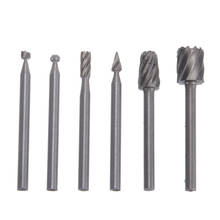 6pcs HSS Router Burr Bit Milling Cutter Router Bits Mini Cutting Drill Bits Rotary Files Tool 3.17mm Shank For Wood Carving 2024 - buy cheap