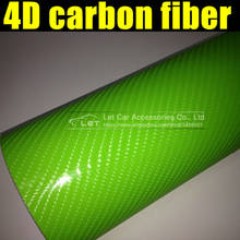car styling bright 4D Green Carbon Fiber Vinyl film Colored Glossy Carbon Fiber Vinyl Film Auto Wrapping Vinyl Wrap Foil 2024 - buy cheap