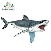 EARLFAMILY 13cm x 7.7cm Great White Shark Vinyl Decal Home Office Kitchen Dorm Wall Art Tablet Cartoon Car Stickers Graphics 2024 - buy cheap