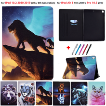 Funda con tapa para tableta Apple iPad 7th 8th Generation, 2020, 7, 8 Gen 10,2, 10, 2, Air 3 10,5, pluma con patrón Animal de Caqa 2024 - compra barato