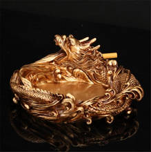 YM Copper statue Creative Personality Large Retro Carving Dragon Ashtray Living Room Office High Grade Bar Ashtray Accessories 2024 - buy cheap