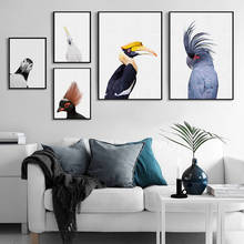 Parrot Woodpecker Bird Black White Animal Canvas Painting Print Poster Wall Art Pictures for Living Room Home Decoration Modern 2024 - buy cheap