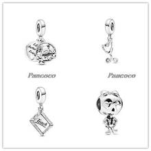 925 Sterling Silver Baeds Bear, Fox & Squirrel Dangle Charm Fit Pan Bracelet & Necklace Jewelry 2024 - buy cheap