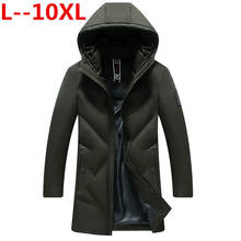 Мужская ветрозащитная куртка с капюшоном, новая теплая верхняя одежда большого размера плюс 10XL 9XL 8XL 6XL 5XL, брендовая одежда большого размера для зимы 2024 - купить недорого
