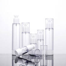 Botella de viaje de plástico, botella recargable, transparente, sin aire, pulverizador de vacío de Perfume, 5/10/20/30/50/80/100/120ml, 1 ud. 2024 - compra barato