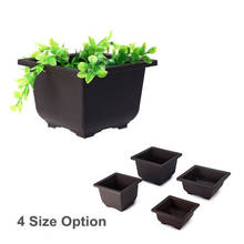 Balcony square antique rectangular plastic flower pot imitation purple sand dark brown succulent small potted small bonsai 2024 - buy cheap