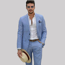 2020 New Arrival Blue Mans Suit For Wedding Evening Suit Business Suit Party Suit Two Piece Suits вечернее платье(Jacket+Pants) 2024 - buy cheap