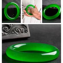 56mm-62mm aaa bela fêmea pulseira chinesa verde mão-esculpida pulseira kyy8998 2024 - compre barato