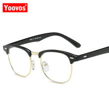 Yoovos óculos feminino espelhado, armação 2021, óculos feminino de marca, armação grande, retrô 2024 - compre barato