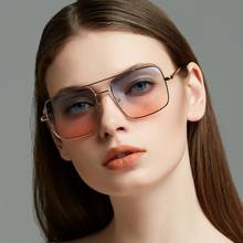 New Oversized Square Sunglasses Women Luxury Brand Designer Frame Transparent Gradient Sun Glasses Female Oculos De Sol Feminino 2024 - buy cheap