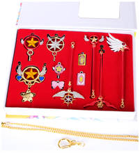 Anime Cardcaptor Sakura cosplay magic metal figure keychain keyring necklace pendant set suit box toy gifts 2024 - buy cheap