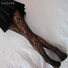 KASURE Sexy Women Tights Transparent Jacquard Pantyhose Flower Pattern Tattoo Popsockets Mesh Fishnet Tights High Elastic 2024 - buy cheap