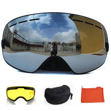 UV400 Double Layers Lens Anti-fog Ski Goggles Ski Mask Glasses Skiing Snow Snowboard Eyewear Mirror polarize Goggles for men 2024 - buy cheap