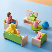 Móveis de casa de bonecas de madeira conjunto de bonecas brinquedos casa de bonecas em miniatura móveis para crianças simulação brinquedos em miniatura fingir 2024 - compre barato