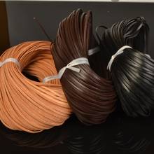 5Yards 3mm 5mm Natural Leather Rope Thread Flat Cord Bracelet Jewellery Findings Woven Ropes Necklace DIY LeatherCrafts KY432 2024 - buy cheap