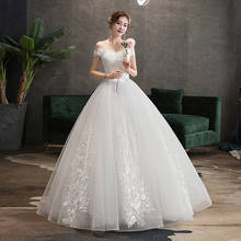 Wedding Dress 2022 New Elegant Boat Neck Luxury Lace Appliques Lace Up Ball Gown Princess Vestido De Noiva Plus Size 2024 - buy cheap