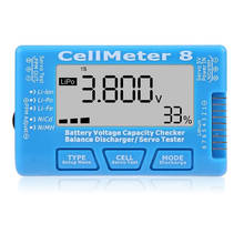 CellMeter 8 ЖК-подсветка 1-8S батарея напряжение емкость Checker баланс зарядное устройство серво тестер для LiPo Life Li-Ion NiMH Nicd 2024 - купить недорого
