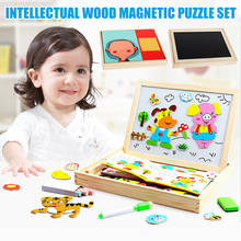 Children Intellectual Wood Magnetic Puzzle Set Early Education Puzzle Children Drawing Board Toys LBV 2024 - buy cheap