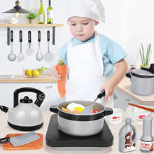 Kids Simulation Kitchen Pretend Play Toy Cookware Playset Cooking with Oven Kettle Pots Food for Kids Toddlers Kitchenware Play 2024 - buy cheap