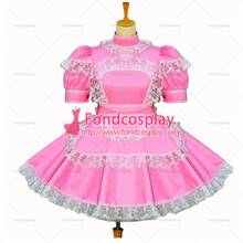 Sexy sissy maid PVC dress pink lockable Uniform cosplay costume Tailor-made[G260] 2024 - buy cheap