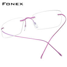 FONEX B-Gafas de titanio para hombre y mujer, anteojos cuadrados sin montura con prescripción para miopía, montura óptica coreana, F85634, 2020 2024 - compra barato