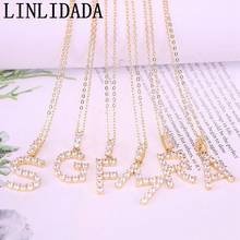 12Pcs Gold Filled Clear Zirconia CZ Micro Pave Crystal 26 Letters Fashion Pendants Necklaces 2024 - buy cheap