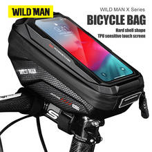 WILD MAN-Bolsa de bicicleta X1, carcasa dura EVA, resistente al agua, pantalla táctil, alta capacidad, accesorios antivibración para bicicleta de montaña y carretera 2024 - compra barato