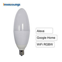 E12 RGBW лампы в форме свечи лампы светильник работать с Alexa Google Home голосовое Управление таймер приложение Wi-Fi для Гостиная лампа 2024 - купить недорого