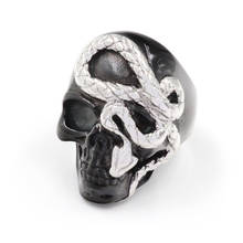Мужское кольцо с черепом в стиле панк и ретро 2024 - купить недорого
