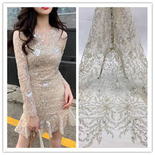 Top Quality African embroidered Tulle Lace Fabric JIANXI.C-592802 with beads for party dress 2024 - buy cheap