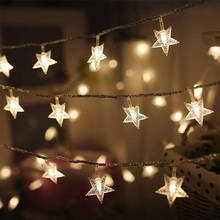 Luzes de led decorativas com estrelas, luzes de fadas, para natal, casamento, com pilha, 1.5m 2024 - compre barato