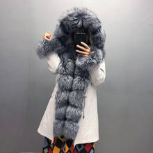 Women's Winter Warm Parka Coat Removable Real Fox Fur Collar Hooded Fur Parka Jacket Real Rabbit Fur Lining Warm Warm Coat 2024 - buy cheap